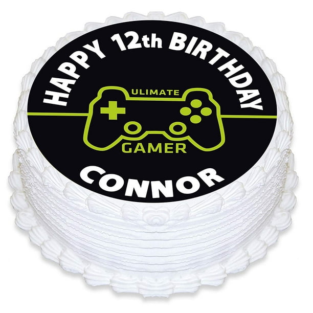 PLAYSTATION 5 CONSOLE CAKE TOPPER PERSONALISED ROUND EDIBLE PS5 CAKE TOPPER